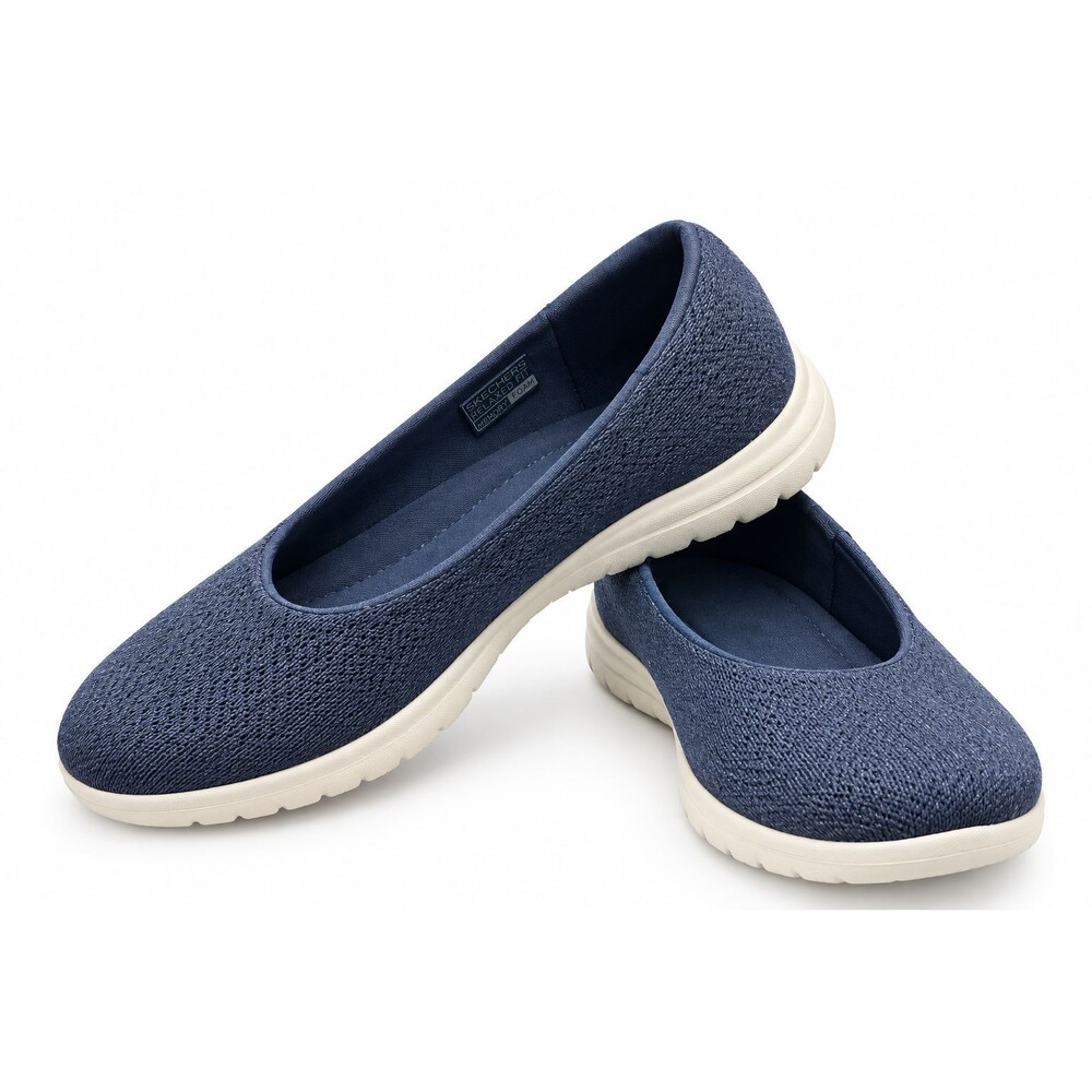 Skechers Women's On the go Flex Slip-On Flats Blue Shimmer Shoes Sneakers Sz 9.5